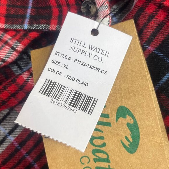 Stillwater Supply Co Flannel Shirt Mens XL Red Plaid New Fall - Picture 10 of 12